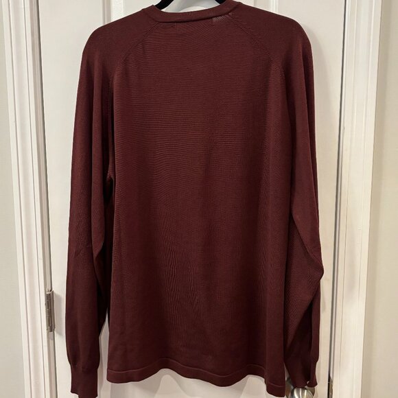 Bachrach Large (L) Burgundy Silk/Nylon V-Neck Sweater - Picture 2 of 3